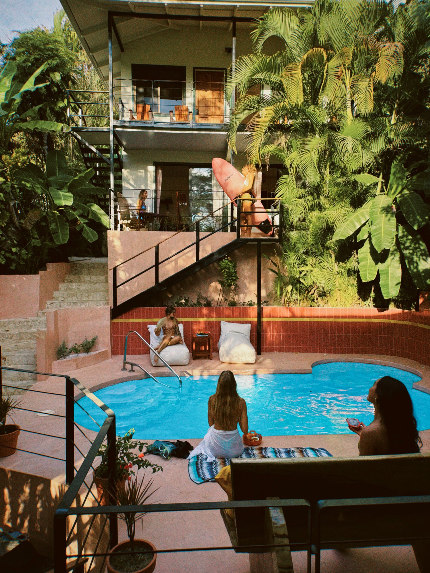 The Baya House entrance and tropical plants